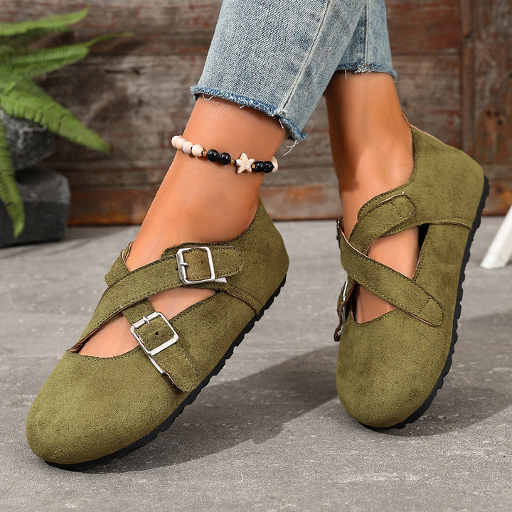 Women's Vintage Cross-Strap Comfort Flats