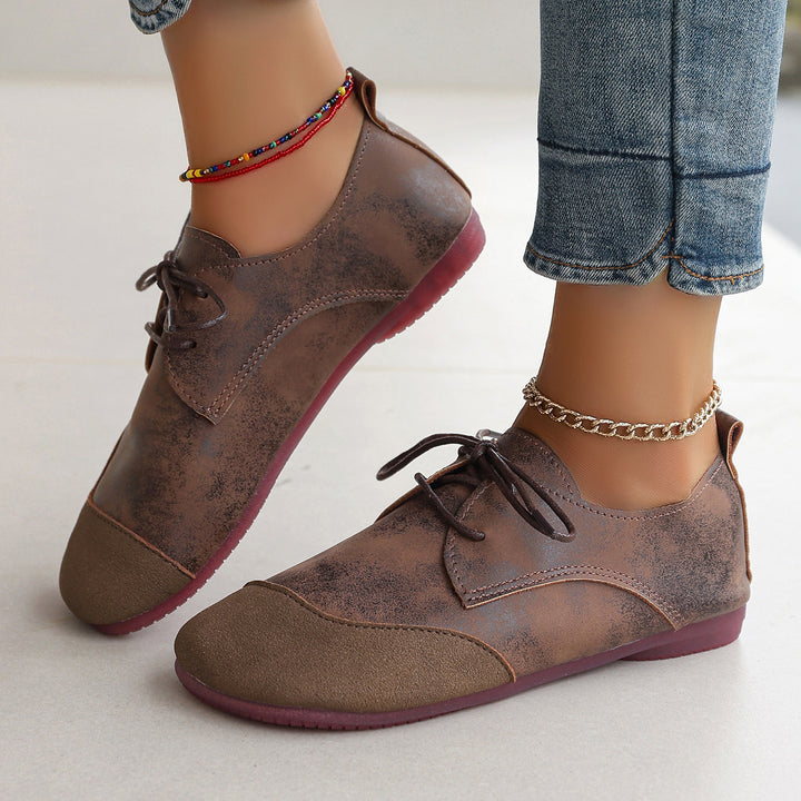 Women's Retro Lace-Up Flat Shoes