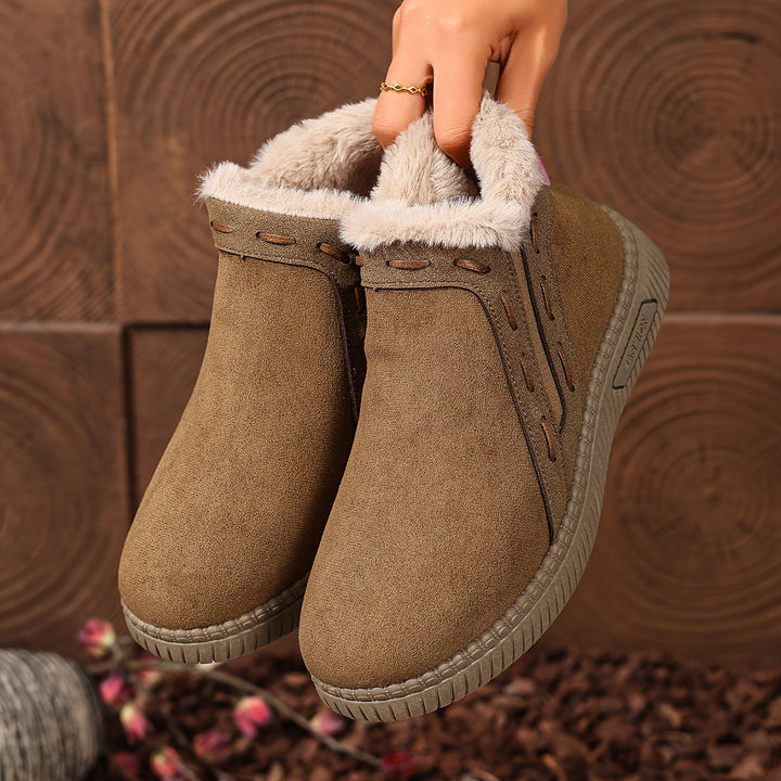 Women's Winter Comfort Shoes – Easy-On Casual Shoes with Zipper Closure