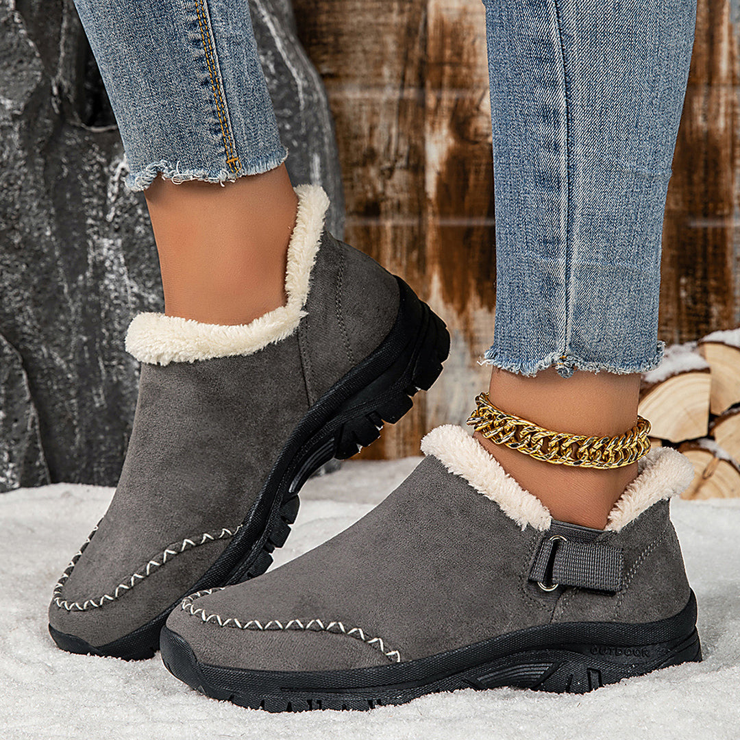 Women's Lightweight Hiking Boots – Wide-Width Comfort Boots with Non-Slip Sole for Fall & Winter