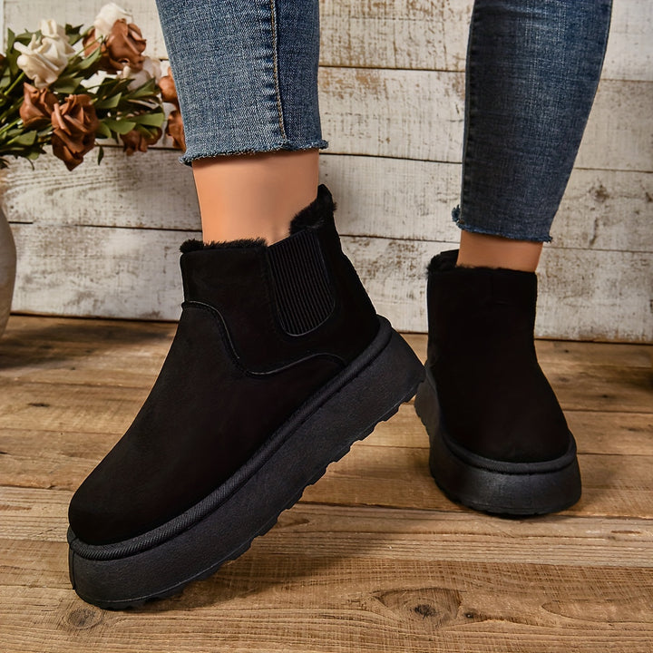 Women's Warm Slip-On Ankle Boots – Non-Slip Winter Comfort Footwear