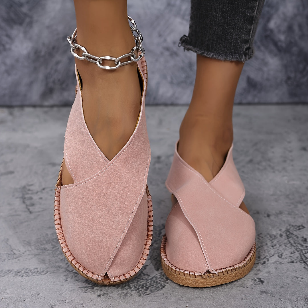 Women's Comfortable Closed-Toe Sandals – Lightweight Easy Slip-On Summer Shoes