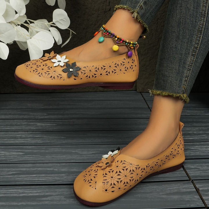 Women's Comfortable Floral Flats – Lightweight Breathable Vintage Shoes