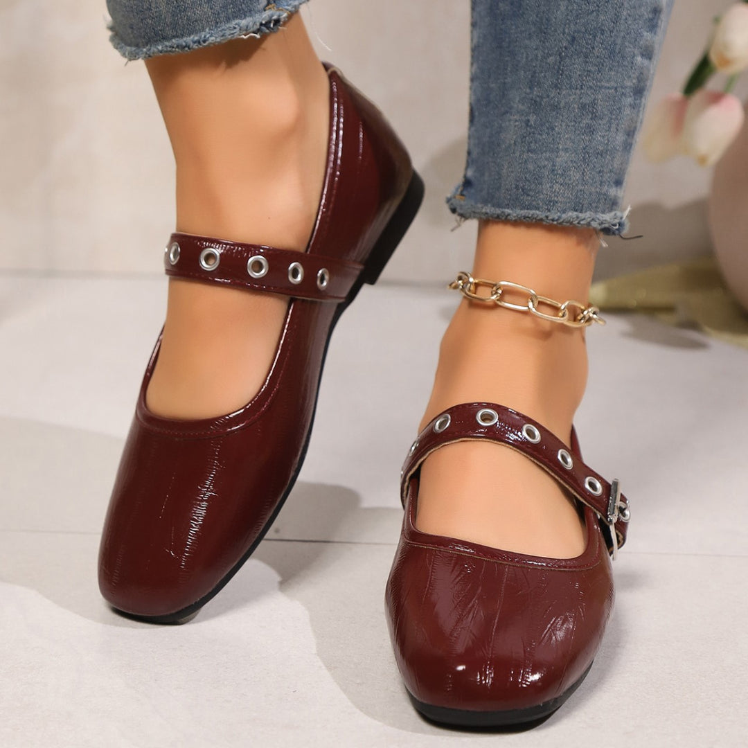 Women's Comfortable Mary Jane Flats – Soft Round Toe Strap Shoes
