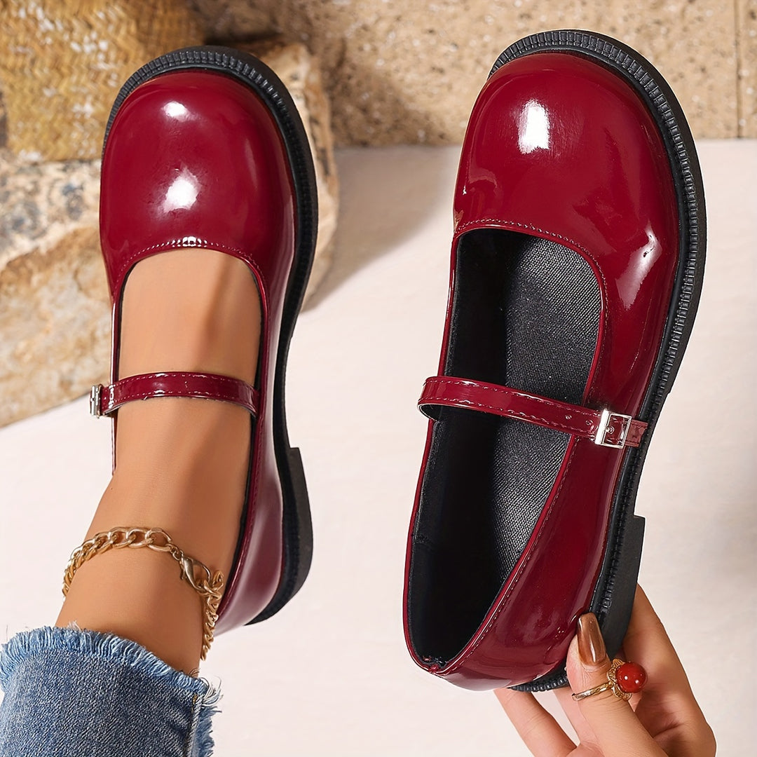 Women's Mary Jane Shoes – Comfortable Round Toe Strap Shoes
