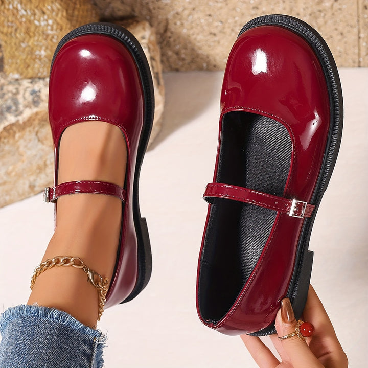 Women's Mary Jane Shoes – Comfortable Round Toe Strap Shoes