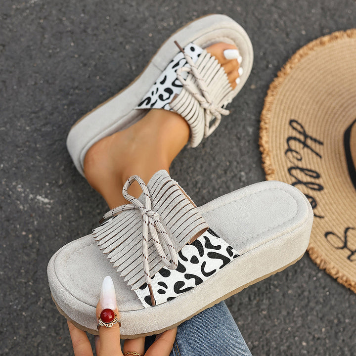 Tassel Bow Summer Sandals – Stylish Mid-Heel Comfort Sandals for Women