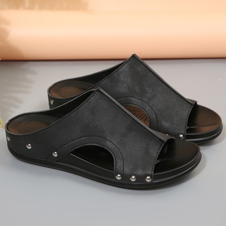 Comfortable Studded Wedge Sandals for Women – Lightweight Summer Orthopedic Walking Sandals