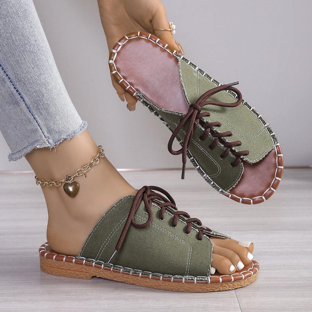 Boho Canvas Mule Sandals – Lightweight, Breathable & Easy to Slip On