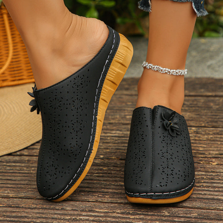 Women's Floral Comfort Sandals – Lightweight Cutout Summer Shoes