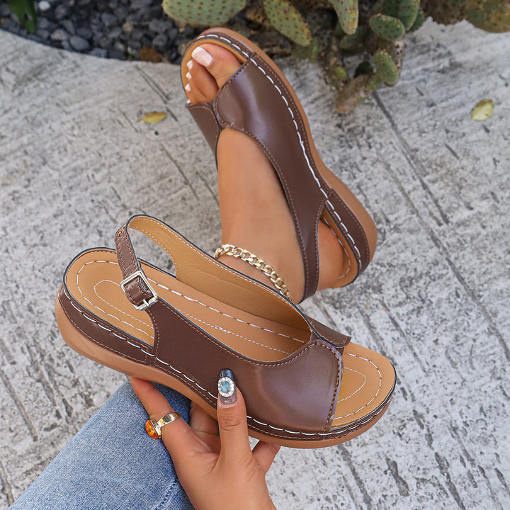 Women's Vintage Comfort Sandals – Adjustable Slingback Walking Shoes
