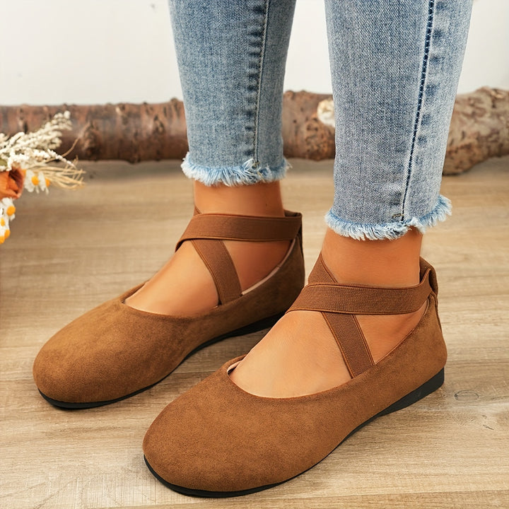 Women's Fall Retro Mary Jane Shoes – Classic Cross Strap Slip-On Shoes for Everyday Wear