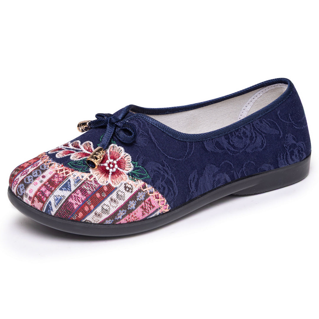 Women's Comfortable Embroidered Walking Flats-Autumn Vintage Floral Flats