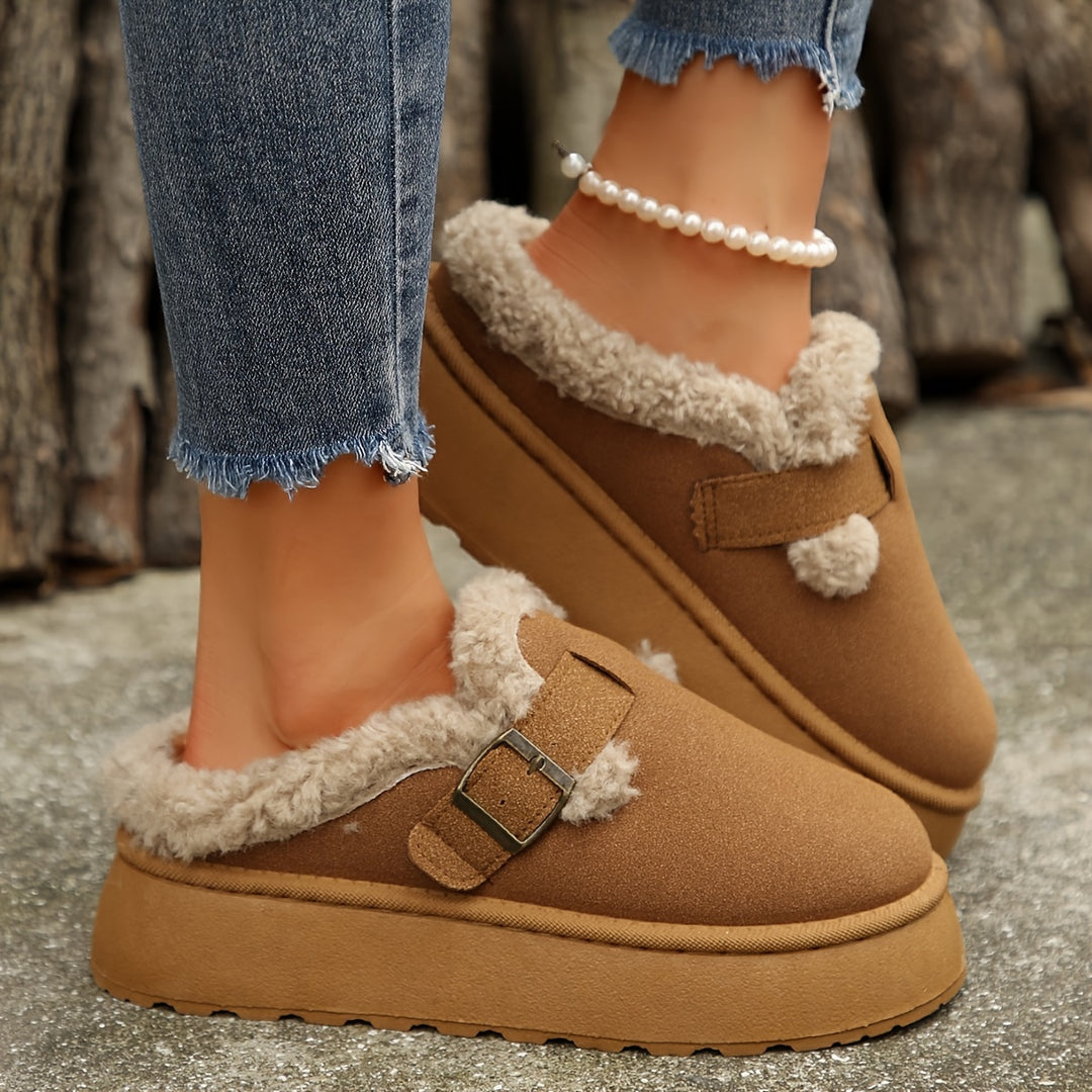 Women's Warm & Comfortable Mules – Soft Plush-Lined Shoes