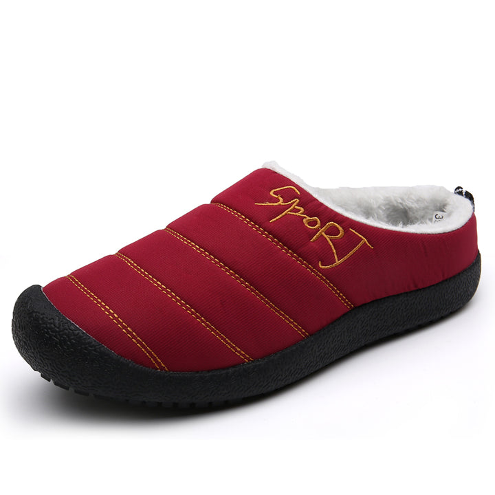 Unisex Warm Waterproof Winter Mules – Cozy Slip-On Shoes with a Non-Slip Sole