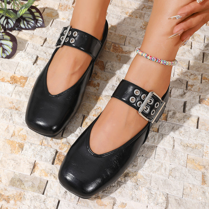 Women's Vintage Mary Jane Flats – Comfortable Round-Toe Shoes with Adjustable Buckle