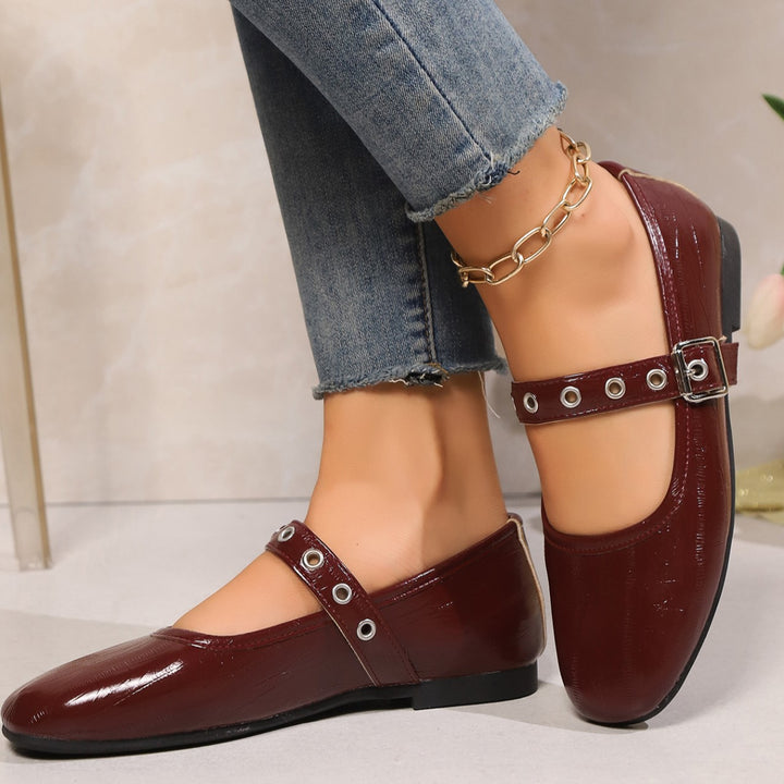 Women's Comfortable Mary Jane Flats – Soft Round Toe Strap Shoes