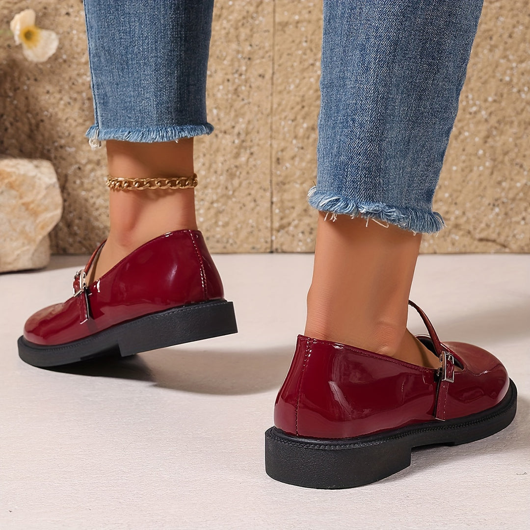 Women's Mary Jane Shoes – Comfortable Round Toe Strap Shoes