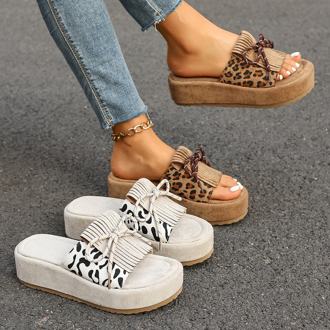 Tassel Bow Summer Sandals – Stylish Mid-Heel Comfort Sandals for Women