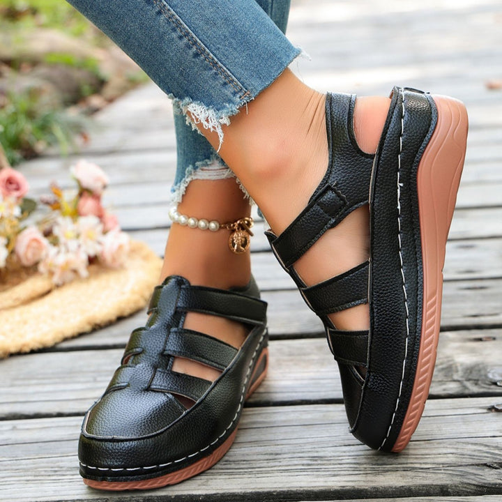 Women's Breathable Comfort Sandals – Soft Sole Hook & Loop Walking Shoes