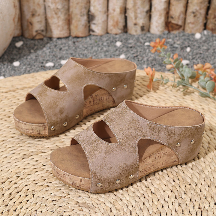 Vintage Comfort Wedge Sandals for Women – Lightweight Everyday Slides
