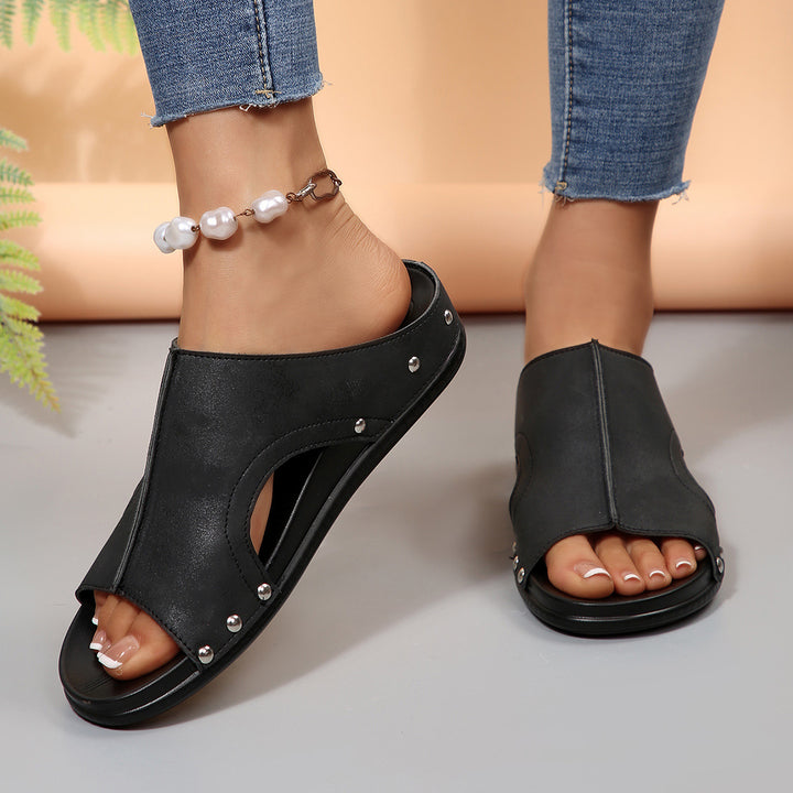 Comfortable Studded Wedge Sandals for Women – Lightweight Summer Orthopedic Walking Sandals
