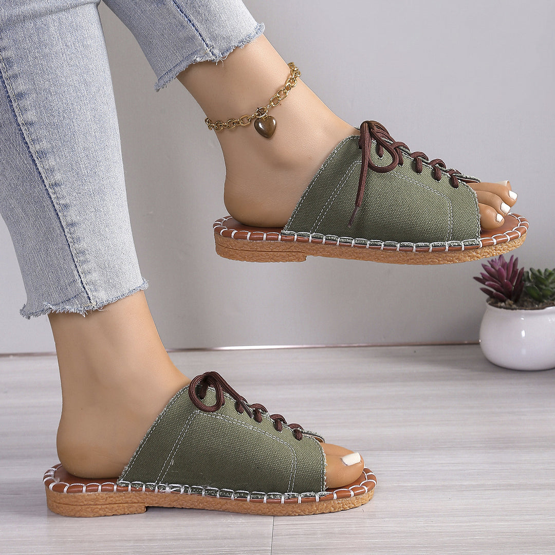 Boho Canvas Mule Sandals – Lightweight, Breathable & Easy to Slip On