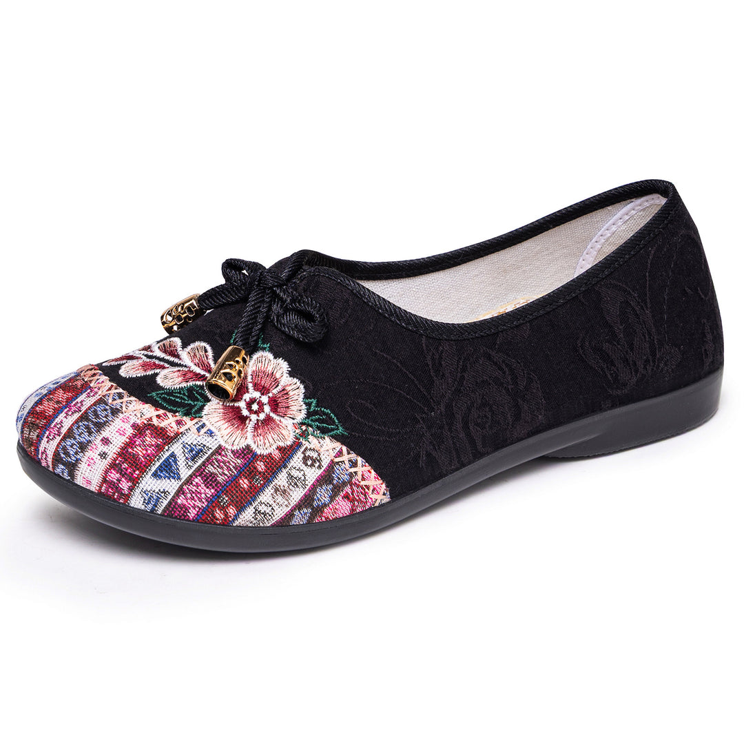 Women's Comfortable Embroidered Walking Flats-Autumn Vintage Floral Flats