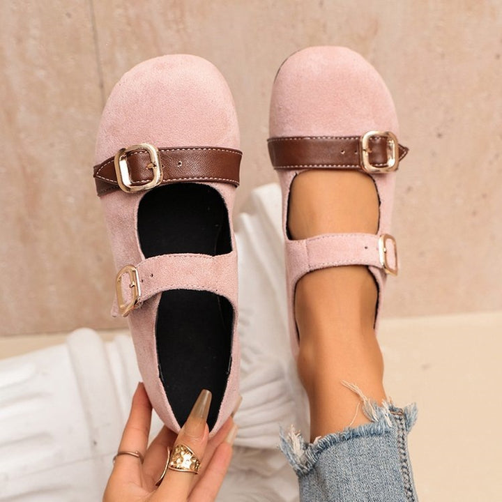 Women's Vintage Pink Mary Jane Comfort Flats