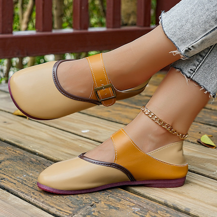 Women's Retro Mary Jane Comfort Flats – Round Toe with Buckle Strap