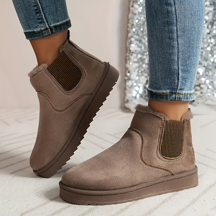 Women's Cozy Slip-On Winter Ankle Boots – Warm Lined, Non-Slip & Easy On/Off Comfort Shoes