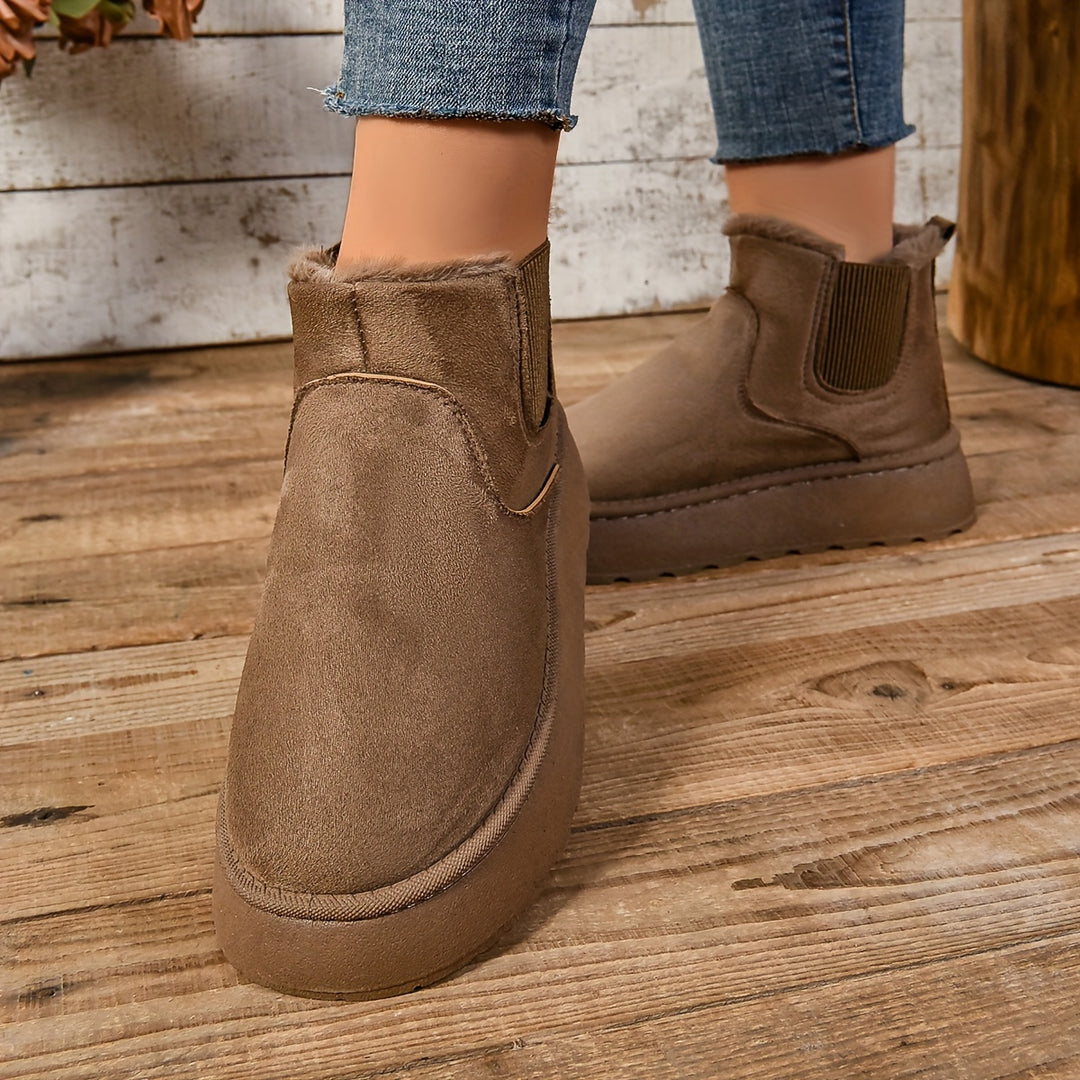 Women's Warm Slip-On Ankle Boots – Non-Slip Winter Comfort Footwear