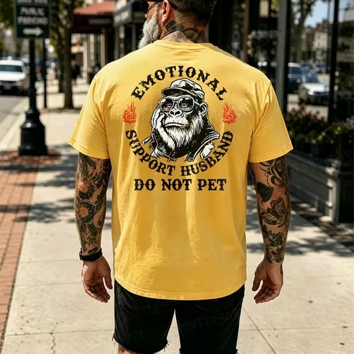 Emotional Support Husband Do Not Pet Monkey T-shirt