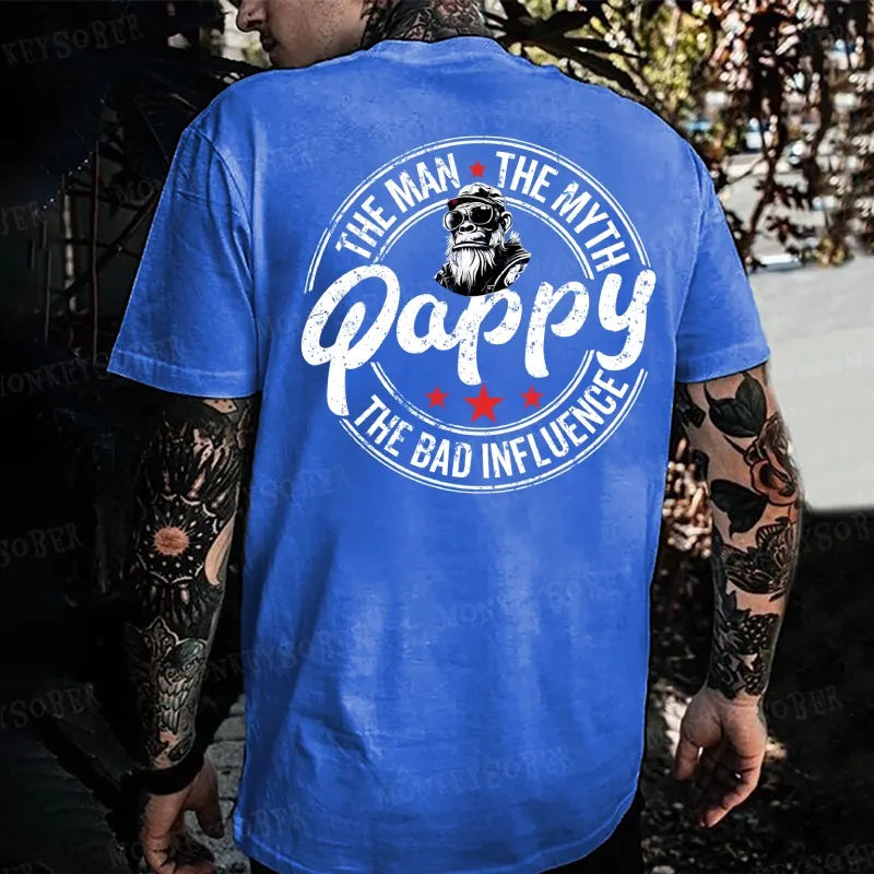 Pappy The Man The Myth The Bad Influence Monkey T-shirt