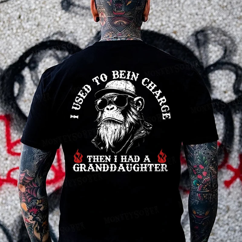 I Used To Be In Charge Then I Had A Granddaughter Monkey T-shirt