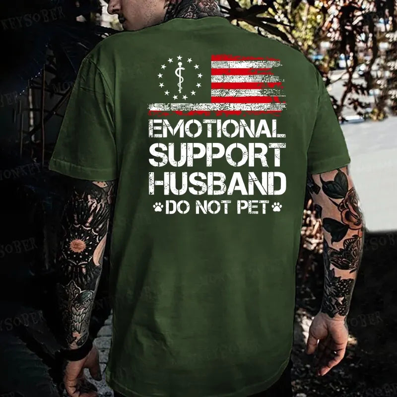 Emotional Support Husband Do Not Pet Monkey T-shirt