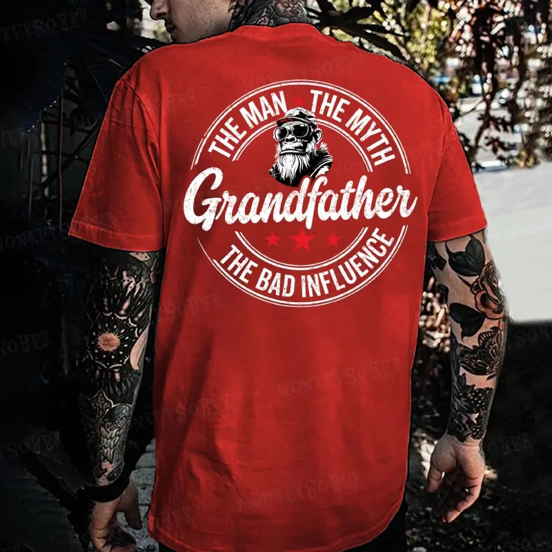 Grandfather The Man The Myth The Bad Influence Monkey T-shirt