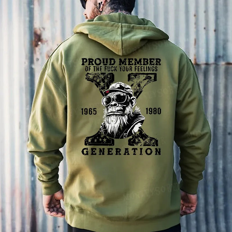 Proud Member Of The Fuck Your Feelings Monkey Hoodies