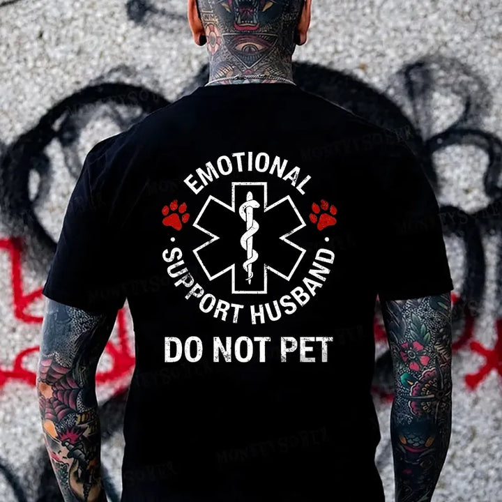 Emotional Support Husband Do Not Pet Monkey T-shirt