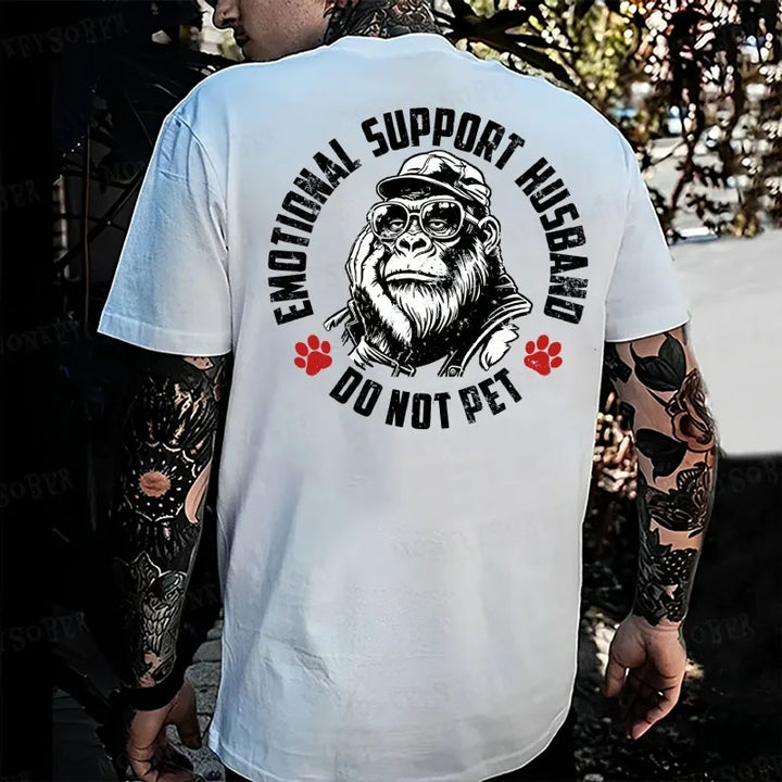 Emotional Support Husband Do Not Pet Monkey T-shirt