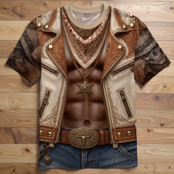 Custom Cowboy Warrior T-shirt - Personalized Birthday Gifts For Husband, Son, Grandson, Yourself - Cowboy Six Pack
