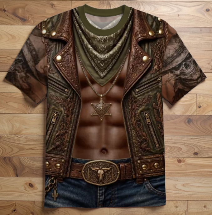 Custom Cowboy Warrior T-shirt - Personalized Birthday Gifts For Husband, Son, Grandson, Yourself - Cowboy Six Pack