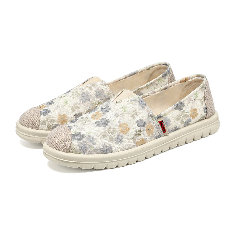 Breathable Floral Walking Shoes – Soft & Comfortable Everyday Flats