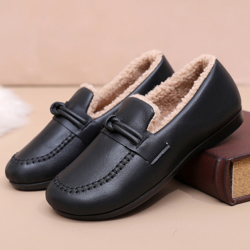Women's Winter Warm Slip-On Shoes – Cozy Fleece Lined, Non-Slip, Easy Comfort Loafers