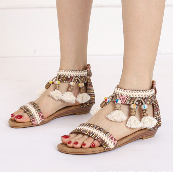Women's Boho Wedge Sandals – Comfortable, Stylish & Perfect for Summer Travel