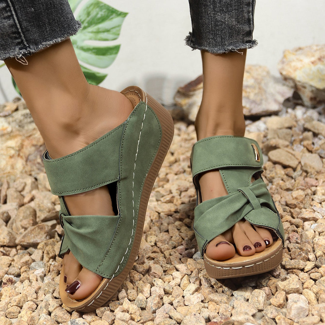 2026 Breathable Wedge Cutout Sandals – Comfortable Summer Walking Sandals for Women