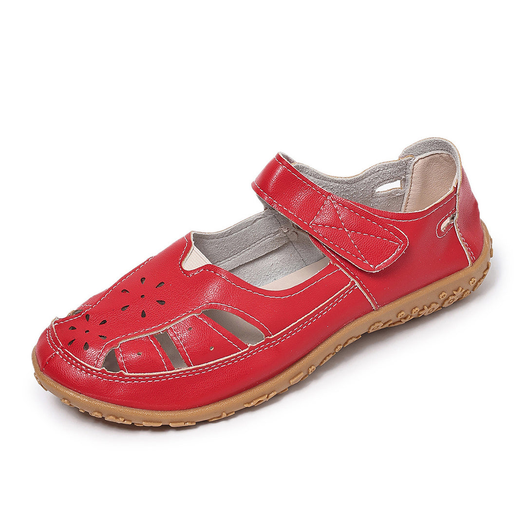 Women's Closed-Toe Comfort Sandals – Breathable Hook & Loop Walking Shoes