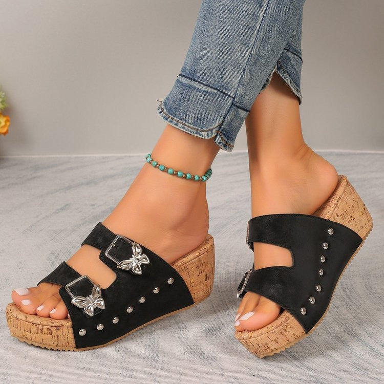 Women's Butterfly Wedge Sandals–Comfortable Wedge Summer Slippers