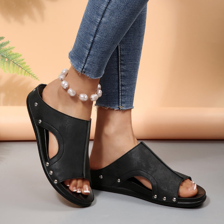 Comfortable Studded Wedge Sandals for Women – Lightweight Summer Orthopedic Walking Sandals