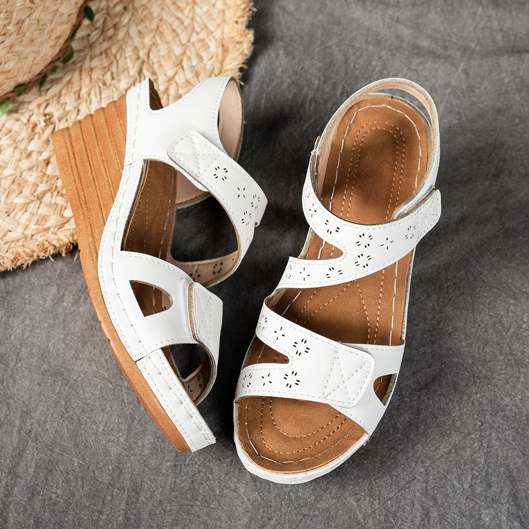 Women's Velcro Comfort Sandals –Comfortable Wedge Summer Shoes